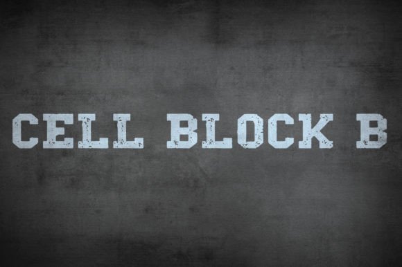 Cell Block B: A Distressed Slab Serif Font for Vintage Design Projects