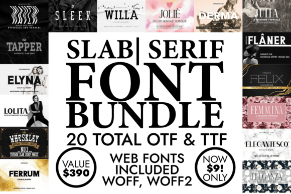 Enhance Your Designs with the Serif and Slab Serif Typeface Bundle