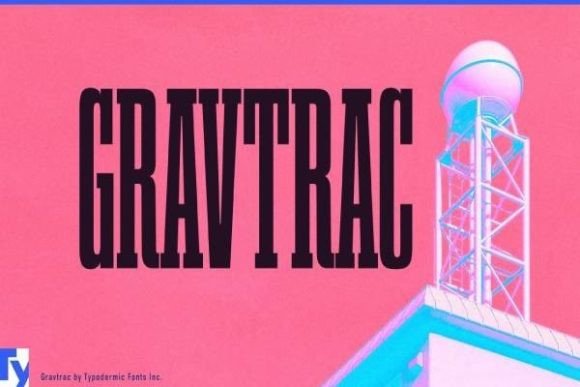 Gravtrac: A Compact Slab Serif Font for Impactful Headlines