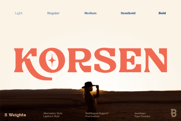 Korsen: A Unique Serif Font for Modern and Vintage Designs