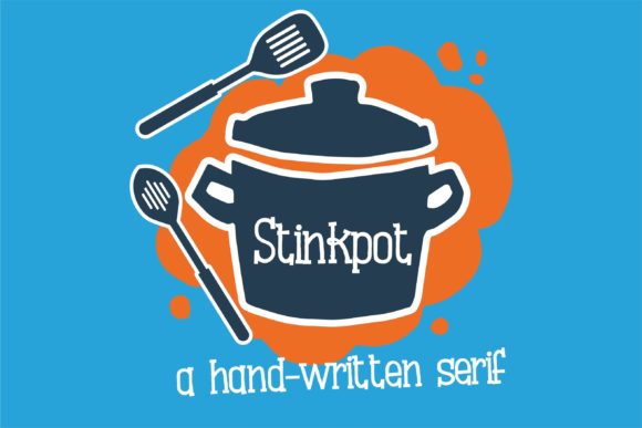 Stinkpot: A Unique Hand-Written Serif Font with a Boxy, Slab Style